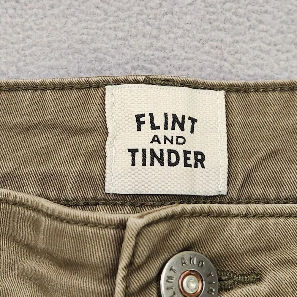Flint And Tinder 365 Pants Men's 32x32 Olive Green Straight Fit 5-Pocket Stretch